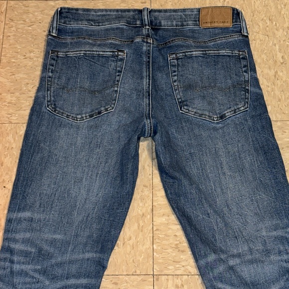 American Eagle 🦅 AirFlex+ Skinny Jean in Distressed After Midnight size 32x34 - Picture 15 of 16